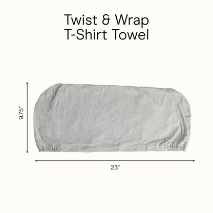 CONAIR Cotton Twist & Wrap Hair Towel, Fast Drying Ultra-Absorbent Hair Plop for All Types and Lengths, Turban-Style Cotton Towel Helps Maintain Natural Curl Style, Gray