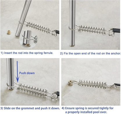 Poweka Safety Cover Installation and Removal Rod Tool for Inground Swimming Pools-Pool Cover Pole-26-1/2inch