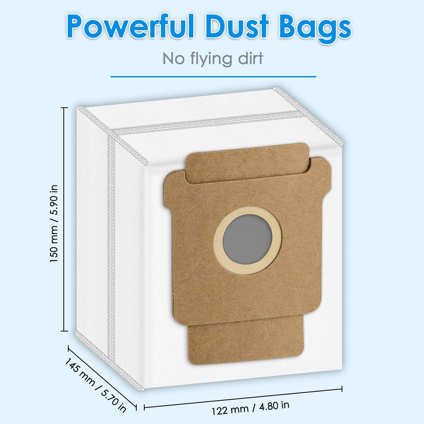 (12 Pack) Roomba 104 Replacement Dust Bags for iRobot Roomba 104,105 Vac,105 Combo,Plus 405 Combo,Plus 505 Combo,Max 705 Vac,Vacuum 2 Essential Q0520 Vacuum Bags, Disposal Bag Accessories