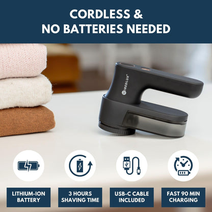 WiredLux Electric Fabric Shaver for Clothes - Rechargeable Lint & Pill Remover with 3 Speeds, LED Display, USB Charging - Portable Depiller with Dual Protection
