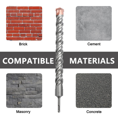 10 Pack 3/16" x 6.3" SDS Plus Rotary Hammer Drill Bit, 5mm x160mm Carbide Tip Masonry Drill Bit for Concrete, Brick, Cement,Stone (3/16" x 6.3" (10 Pack))