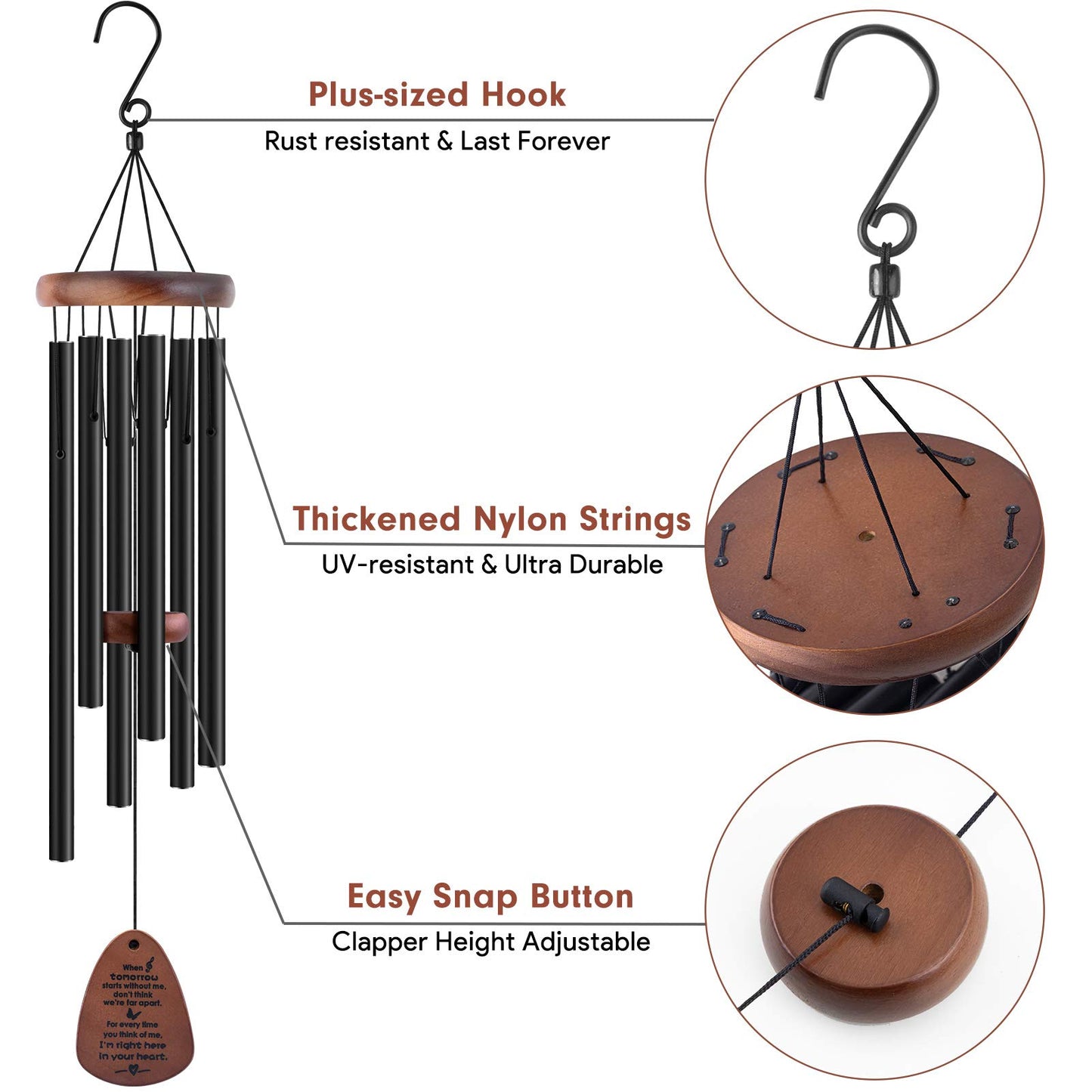 YOUNTASY Sympathy Wind Chimes, Memorial Wind Chimes for Loss of a Loved One Prime, Bereavement/Memorial Gifts/Sympathy Gift in Memory of Loved One Loss of Mother Father Condolence Remembrance 32 Inch