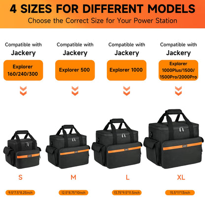 Carrying Case Compatible with Jackery Explorer 500/1000 v2/ECOFLOW River Pro/River 2 Pro/River 2 Max 500 Portable Power Station,Travel Storage Bag Fits for BLUETTI EB3A,Charging Cable and Accessories
