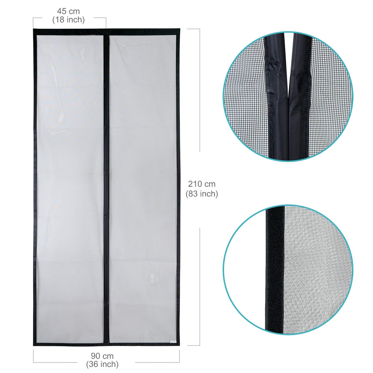 Apalus VP Magnetic Screen Door Deluxe Version Heavy Duty Mesh Curtain, Strong Magnets,Top-to-Bottom Seal Snaps Shuts Automatically(36x38 inch )