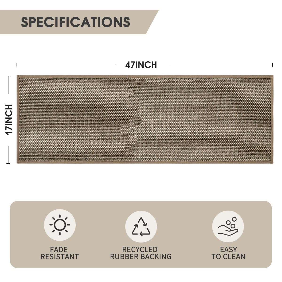 Artoid Mode Non Skid Washable Kitchen Rugs Mats Doormat, Rubber Backing Absorbent Rugs for Kitchen Door Mat Kitchen Mats Floor Mats Front of Sink 17x47 Inch