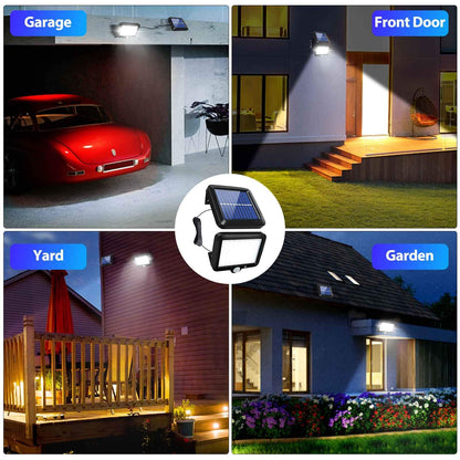 2pc Solar Lights Outdoor Waterproof, 3 Modes Motion Sensor Light Outdoor, 56 LED Solar Powered Lights Solar Flood Lights, Solar Motion Light Security Lights Wall Lights for Garden Fence