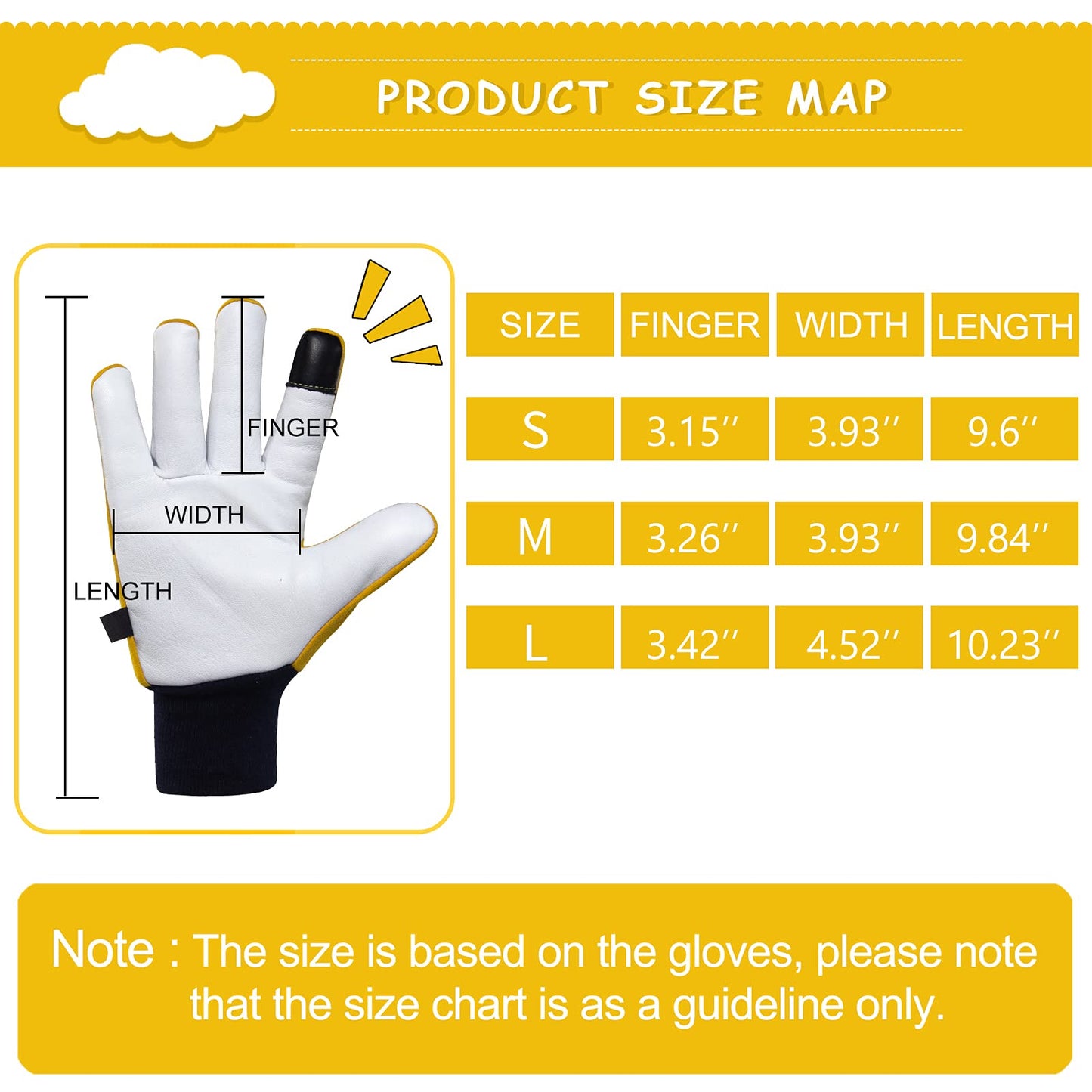 Cactus Gloves Soft Deerskin Women Gardening Glove Thorn Proof for Cacti Handling (Medium, Yellow)