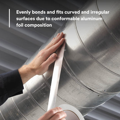 3M Linered Aluminum Foil Tape 3380 Silver, 48 mm x 45 m (Pack of 1)