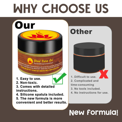1DFAUL Wooden Burning Paste, 4 OZ Wood Burn Gel with Silicone Squeegee for Crafting, Drawing and DIY Arts, Create Beautiful Art in Minutes, Personalize Your Craft