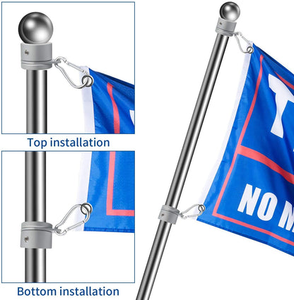4 Pieces Flag Pole Rings,Aluminum Alloy Mounting Rings 360 Degree Rotating Flagpole Flag Mounting Rings Spinning Flag Pole Kit with Clip Hook for 1 Inch Diameter Flag Pole