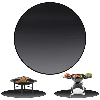 100cm Round Fire Pit Mat (39") - 3-Layer Fireproof Grill Protector for Deck, Lawn and Grass, Heavy Duty BBQ Mat Under Gas or Camping Heaters