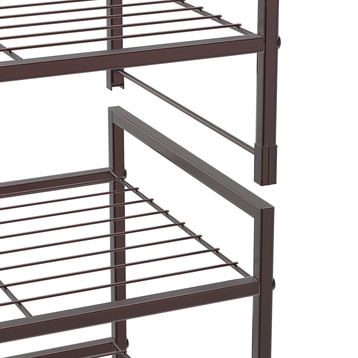 Simple Houseware 3-Tier Stackable Wired Grid Shoe Racks with Shelves for Storage Organizer, Bronze
