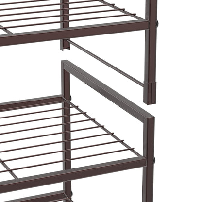 Simple Houseware 3-Tier Stackable Wired Grid Shoe Racks with Shelves for Storage Organizer, Bronze