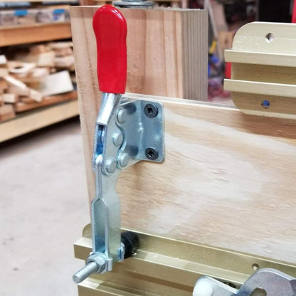 Adjustable Toggle Clamp 12 Pack 201-B Style Quick Release Toggle Latch Hold Down Clamp 220Lbs Holding Capacity Quick Release Woodworking Tool Antiskid Red Horizontal Clamp