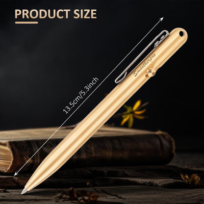 SMOOTHERPRO Solid Brass Bolt Action Pen Compatible Parker Refill with Pocket Stainless Steel Clip for Tremor Parkinson Arthritic GIft Business Collection (SP02N)