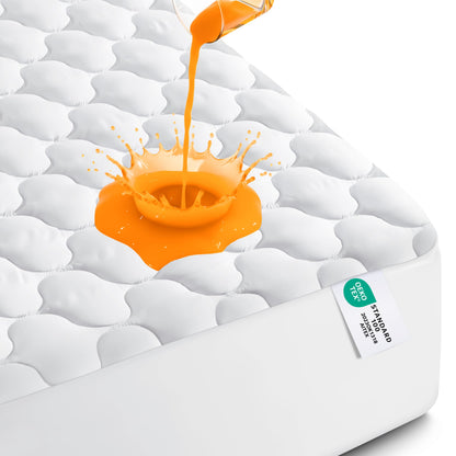 Utopia Bedding Waterproof Mattress Protector, Full/Double Mattress Pad, Quilted Fitted Cover Stretches up to 16 Inches Deep Pocket (White)