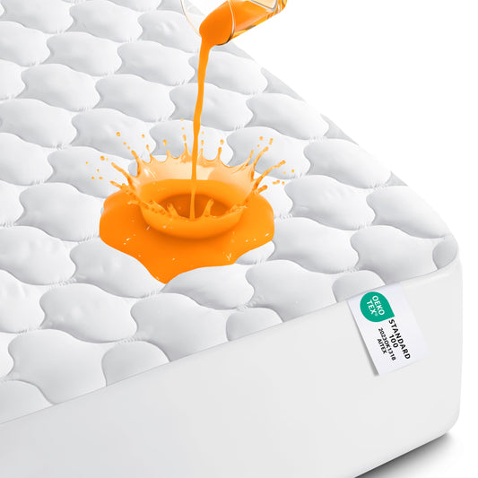 Utopia Bedding Waterproof Mattress Protector, Full/Double Mattress Pad, Quilted Fitted Cover Stretches up to 16 Inches Deep Pocket (White)