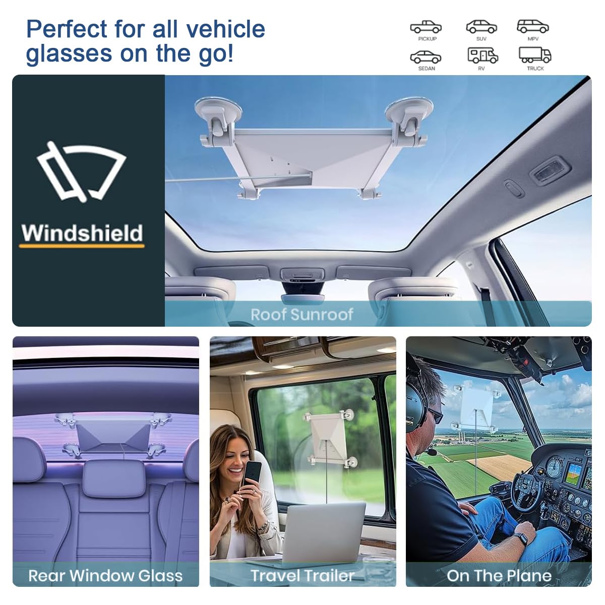 Starlink Mini Car Mount for Dashboard - iSmoothear Starlink Mini Suction Cup Mounting Kit for Windshield & Dashboard, Ensures Strong Hold, Stable Signal & Secure Driving for Most Vehicles