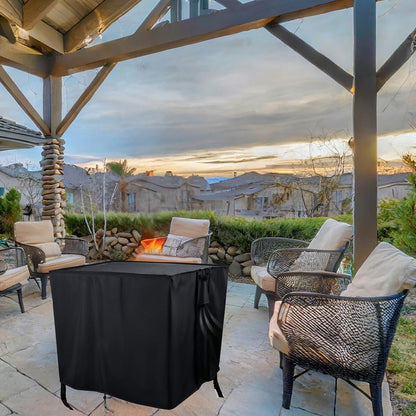 Aidetech Fire Pit Cover Square, 28 inch Waterproof Fire Pit Table Cover, Patio Gas Fireplace Covers - 28”L x 28”W x 25”H