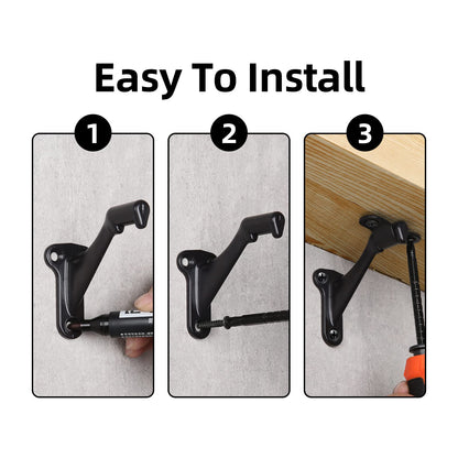 HOME MASTER HARDWARE Handrail Stair Brackets 3" Heavy Duty Support Hardware for Stairways, Home or Office Staircase Hand Rail Bracket with Screws, Oil Rubbed Bronze Finish 3 Pack
