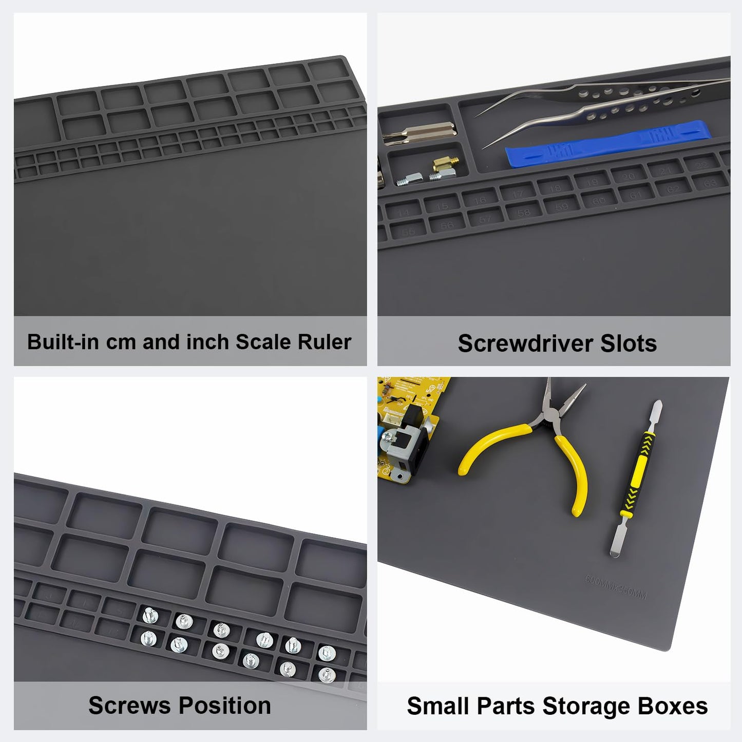 Premium Large Soldering Mat, 23.7 x 13.8 inch Heat Resistant 932°F Repair Work Mat Large Silicone Soldering Mat for Soldering, Electronics, Computer, Cellphone Repair Etc