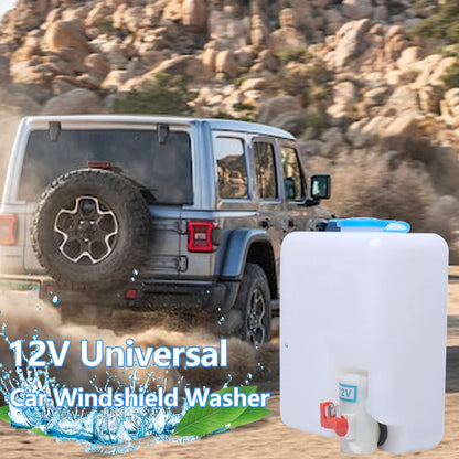 12V Universal Car Windshield Washer Pump System with Jet Button Switch 160186 Reservoir Tank Bottle Kit Universal Windshield Washer Kit