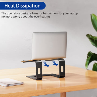 BESIGN LS03 Aluminum Laptop Stand, Ergonomic Detachable Computer Stand, Riser Holder Notebook Stand Compatible with Air, Pro, Dell, HP, Lenovo More 10-15.6" Laptops (Black)