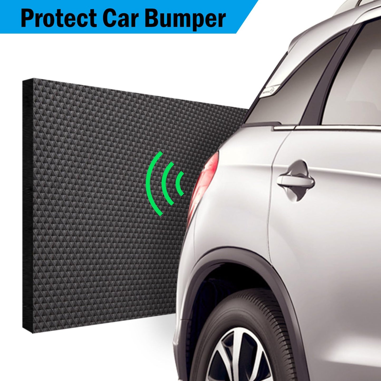 Spurtar Garage Wall Protector 79" x 8" x 1/4" 2 Pack, Waterproof Car Door Protector, Self Adhesive EVA Foam Wall Padding Anti-Collision Protection, Garage Parking Assist Black