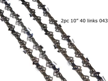 2PC 10-Inch Replacement Chain for Black & Decker LCS1020 20V Max Lithium Ion Chainsaw