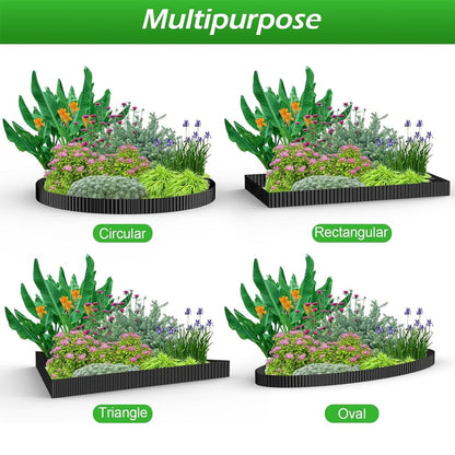 Black Corrugated Metal Landscape Edging,6"×20FT Sturdy Lawn Edging Border for Lawn, Flower Bed, Garden Fence, Paver Edgings