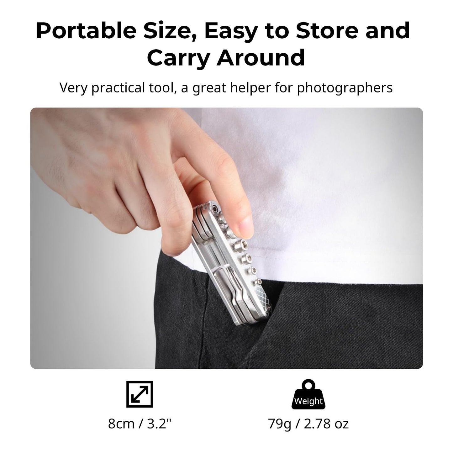 SMALLRIG Folding Tool Set with Screwdrivers and Hex Key Wrenches, Seven Functional Tools Included (Silver) - AAK2213D