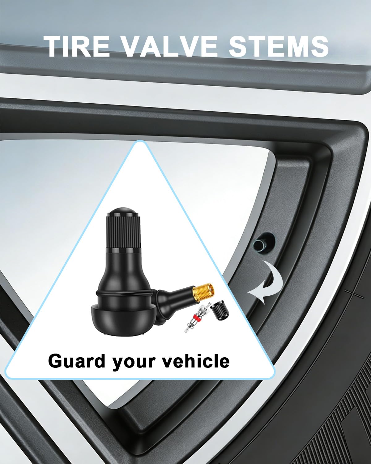 Riseuvo 120 Pcs TR412 TR413 TR414 Tire Valve Stems - Rubber Snap-in Valves for 0.453" Rim Hole Universal Fit Car, Truck, Trailer, ATV, Lawn Mower