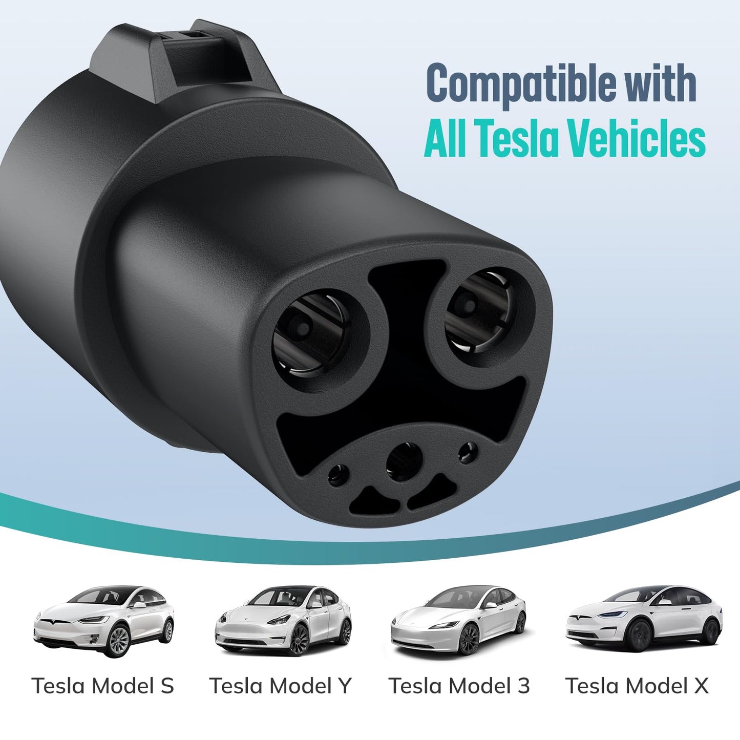 Takrabbsin J1772 to NACS Charger Adapter, SAE J1772 EV Charging Adapter, SGS Safety Certified Max 80A 250V Fast Charging for Tesla Model 3/Y/X/S/Cybertruck