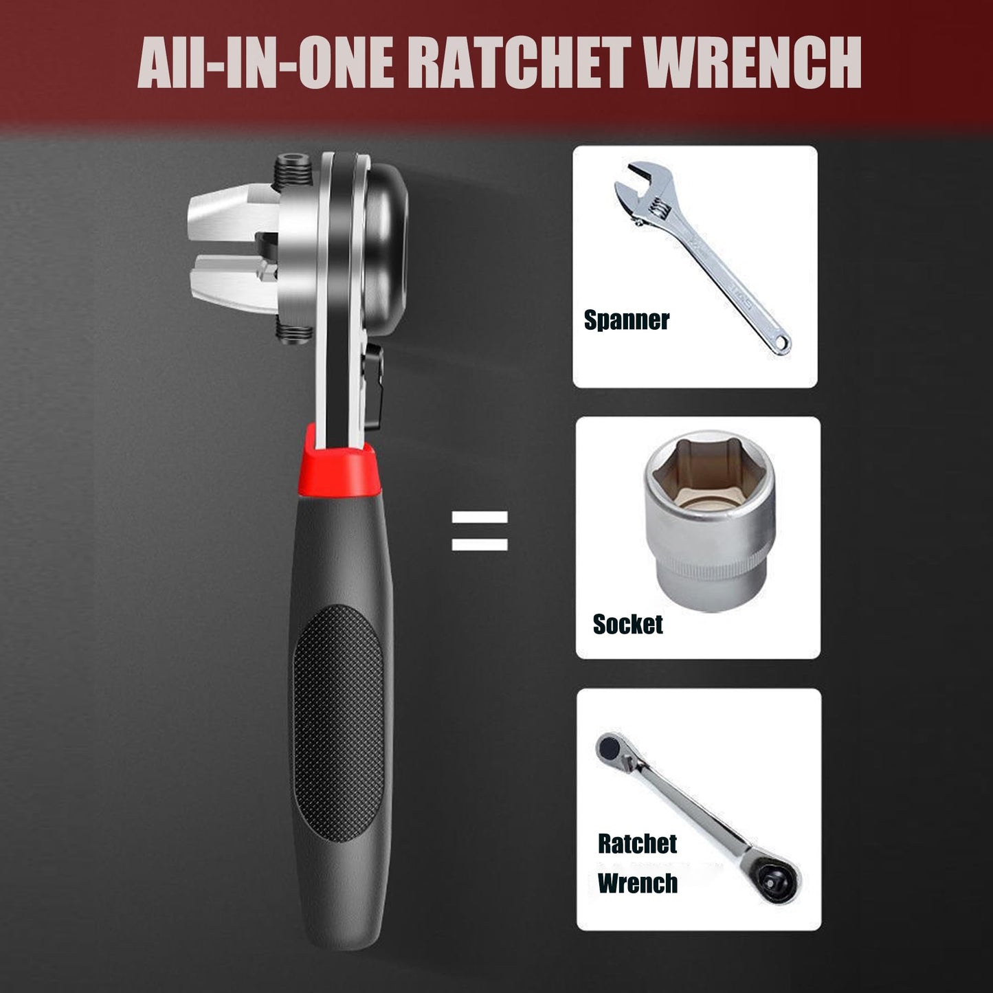 TrumLandy Adjustable Ratchet Wrench, Ratchet Wrench for 6-22mm Screws, High Torque Corrosion Resistance Ratcheting Socket Wrench Works with Multiple Fasteners with Non-Slip Handle