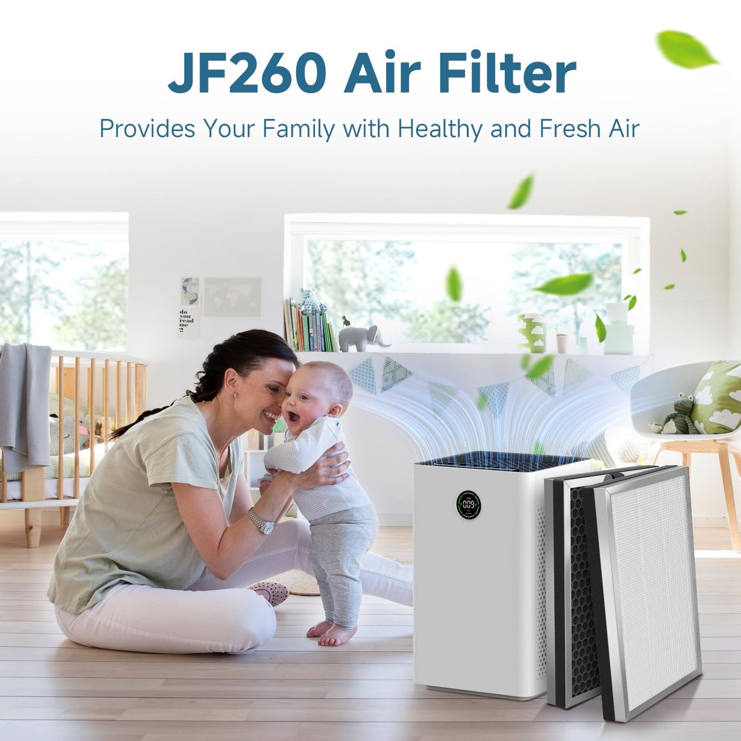 SAKEGDY 2-Pack JF260 Replacement Filters - True HEPA and Honeycomb carbon | Compatible with Jafanda JF260/JF260S, DeedMo AP-1273