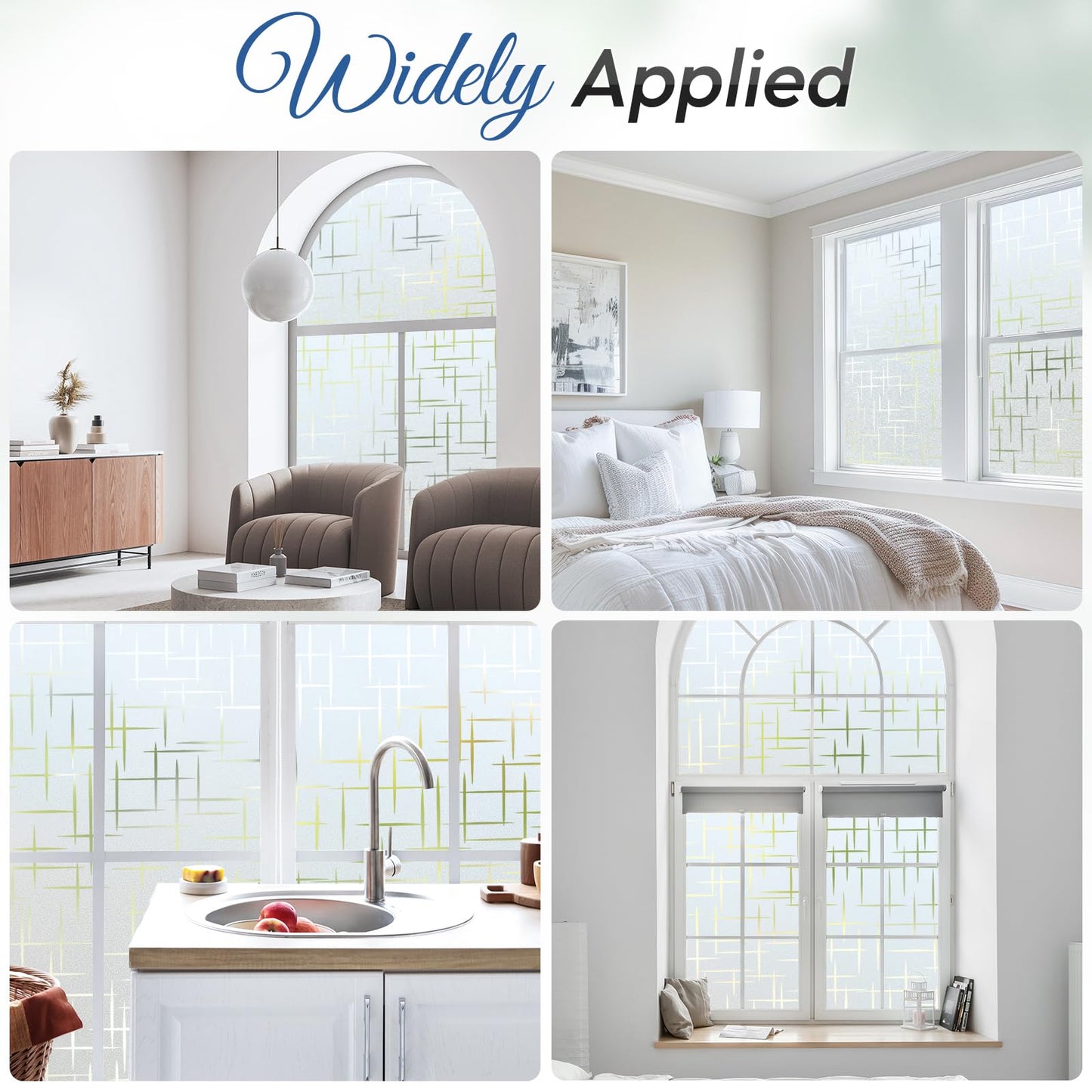 rabbitgoo Window Films for Privacy, Frosted Window Film Static Cling - UV Blocking Non-Adhesive Reusable Covering for Bathroom & Home Office, Easy Install, 23.6x78.7 Inches (60x200cm)