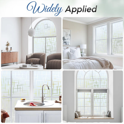 rabbitgoo Window Films for Privacy, Frosted Window Film Static Cling - UV Blocking Non-Adhesive Reusable Covering for Bathroom & Home Office, Easy Install, 23.6x78.7 Inches (60x200cm)