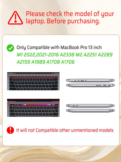 Seorsok Compatible with MacBook Pro 13 inch Case M2 2023,2022,2021-2016 A2338 M1 A2251 A2289 A2159 A1989 A1708 A1706,Elegant Plastic Hard Shell Case with Transparent Keyboard Cover,Beige Woven Fabric