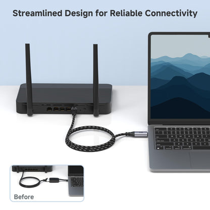 Cable Matters Plug & Play USB C to Gigabit Ethernet Cable - 1.8m / 6ft, Direct USB-C to Ethernet Connection, Thunderbolt 4/5 Compatible, Ideal for MacBooks, Laptops, and USB4 Devices