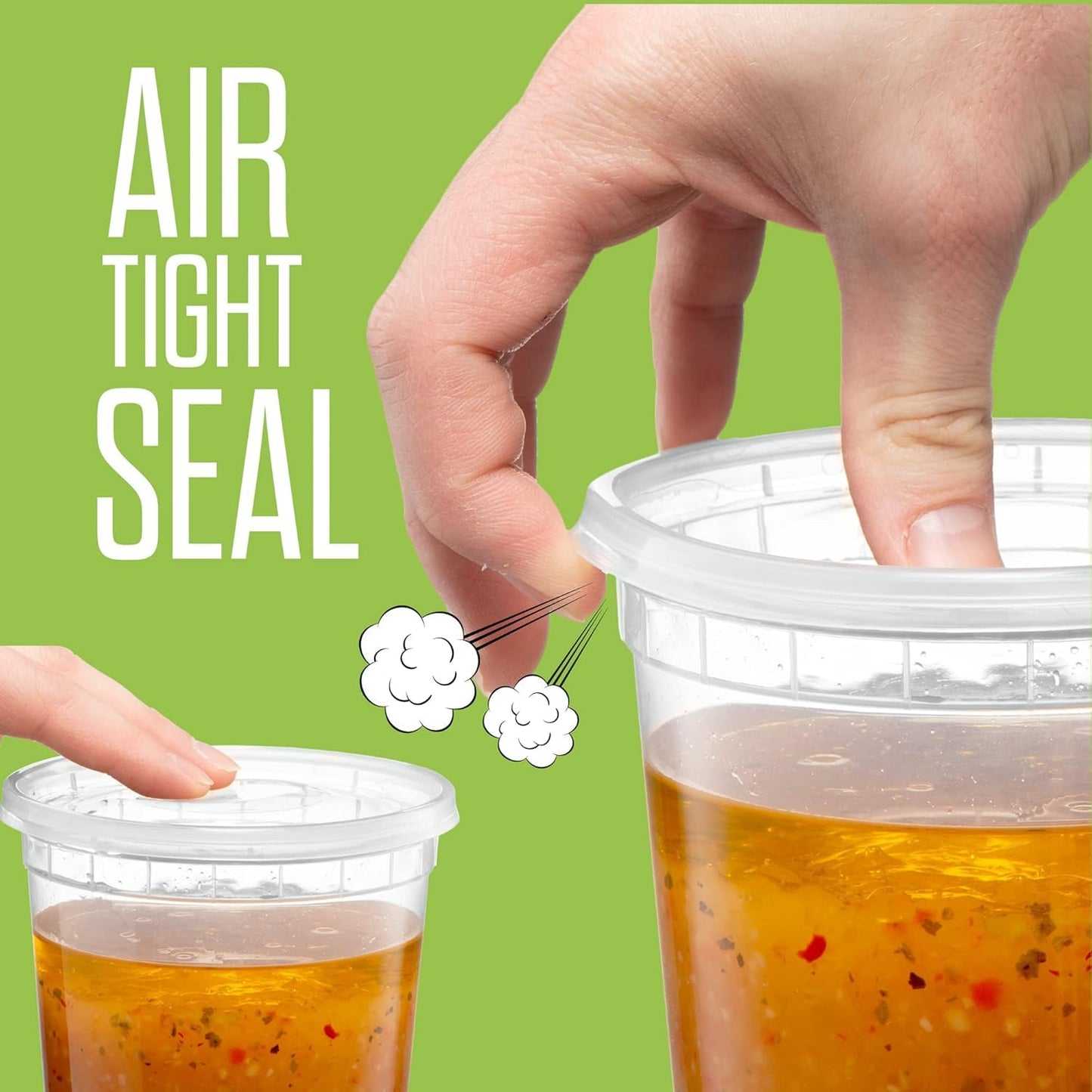 Deli Food Containers with Lids - 24 Sets 32 oz Airtight Food Storage Containers, Freezer/Dishwasher/Microwave Safe, Soup Containers For Takeout Meal Prep Storage