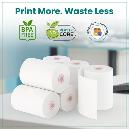 ReceiptPaperPro 2 1/4” x 60 ft Coreless Thermal Paper Receipt Rolls for Square Terminal, 20 Rolls
