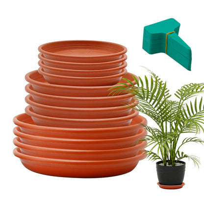 UOIENRT 12 Pcs Plant Saucer, 6/8.7/9.9 Inch Round Plastic Plant Trays, Garden Plant Saucer, Flower Pot Drip Trays for Outdoor and Indoor Plants