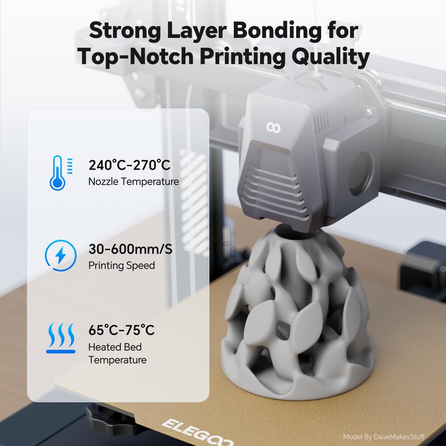 DEEPLEE Rapid PETG Filament 1.75mm Transparent 1KG, 3D Printer Filament Good Impact Resistance, High Speed Filament Material Speed Up to 600mm/s Fit for Most FDM 3D Printers