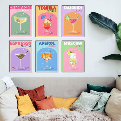 6 Pack Cocktail Diamond Art Kits for Adults - Diamond Painting Kits for Adults,Cocktail 5D Diamond Art for Gifts and Home Wall Decor 10x12inch