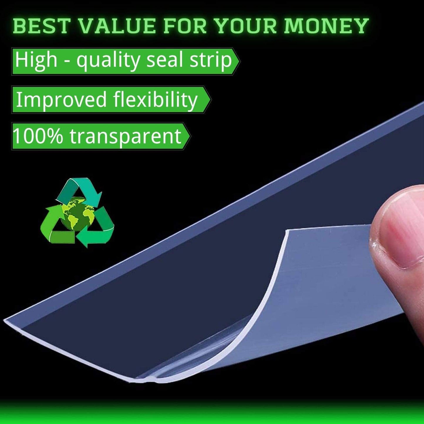 Weather Stripping Door Seal, Door Draft Stopper Silicone Seal Strip for House and Glass Shower Doors for Windows Gaps of Collision and Side, Window Insulation for Winter