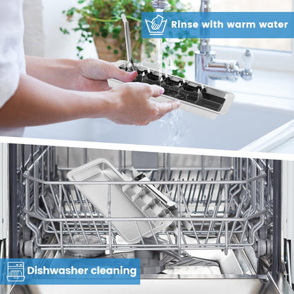 Stainless Steel Ice Cube Tray 18 Slot Ice Trays for Freezer Ice Lattice Mould with Clamp Easy Release Handle Easy to Clean (Clamp)