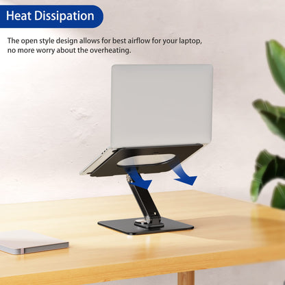 BESIGN LSX7 Laptop Stand with 360° Rotating Base, Ergonomic Adjustable Notebook Stand, Riser Holder Computer Stand Compatible with Air, Pro, Dell, HP, Lenovo More 10-15.6" Laptops, Lapdesk, Black