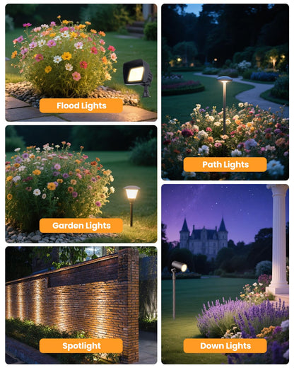 Cheopha Landscape Lighting Spikes 1/2 NPT Female Thread (0.84'' Internal Diameter), Heavy-Duty ABS Stakes Corrosion-Resistant for Landscape Light Stakes Replacement, 6-Pack