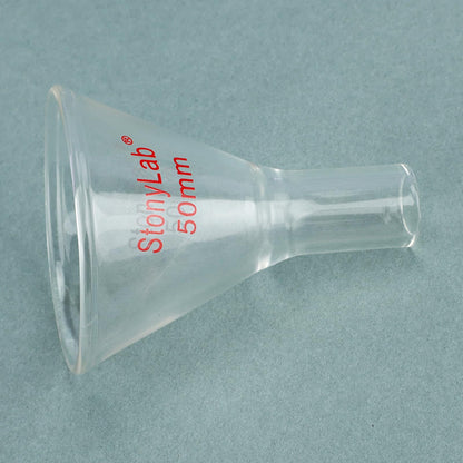 stonylab Glass Powder Funnel, Heavy Wall Borosilicate Glass Short Stem Funnel with 50 mm Top Diameter and 22 mm Stem Length