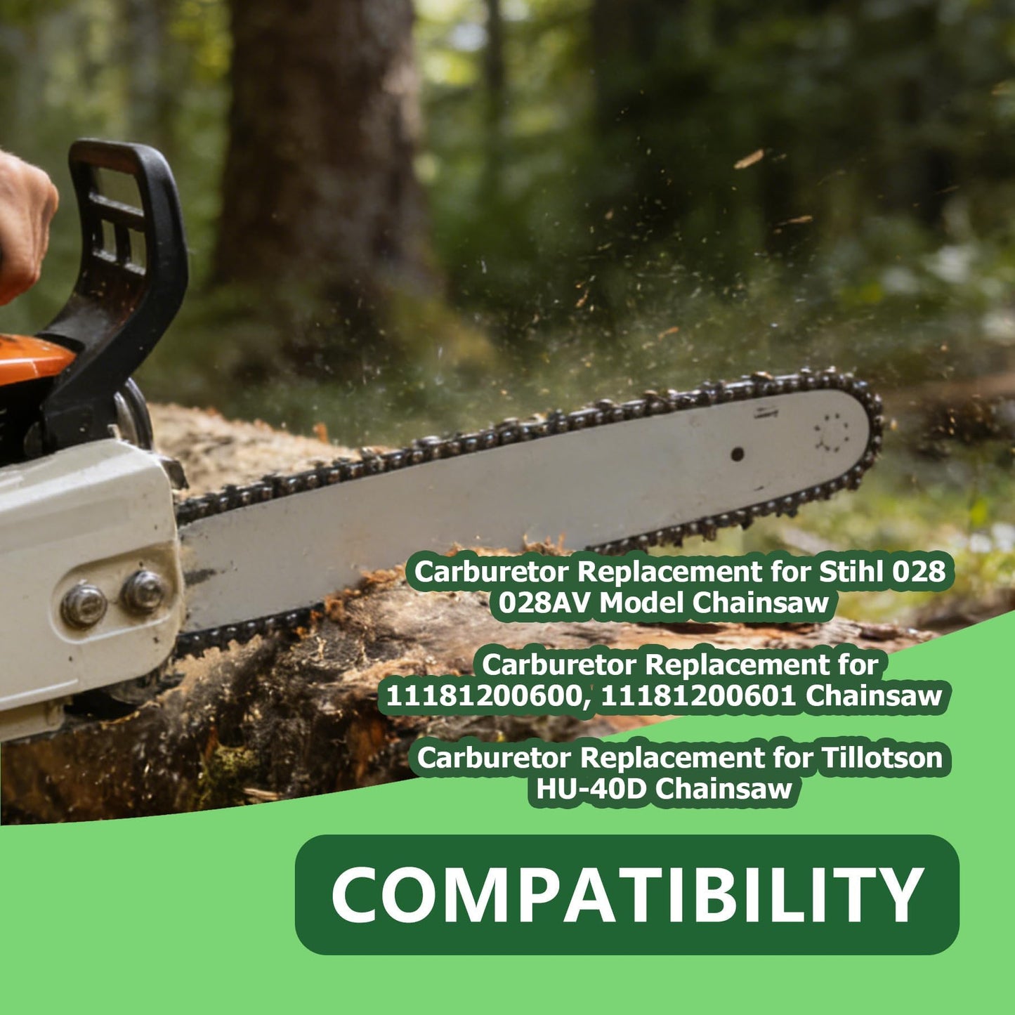 ALL-CARB Carburetor Replacement for Stihl 028 028AV Super Chainsaw with Air Filter Kit HU-40D WT-16B